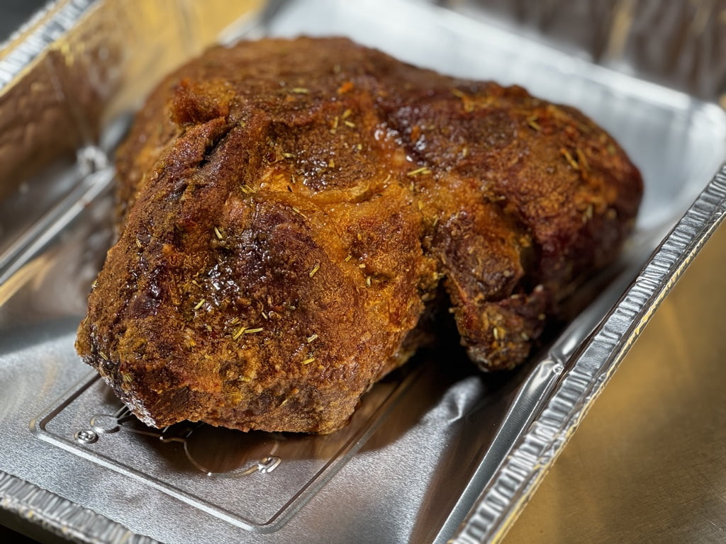 Grilled grass-fed roast with wet rub