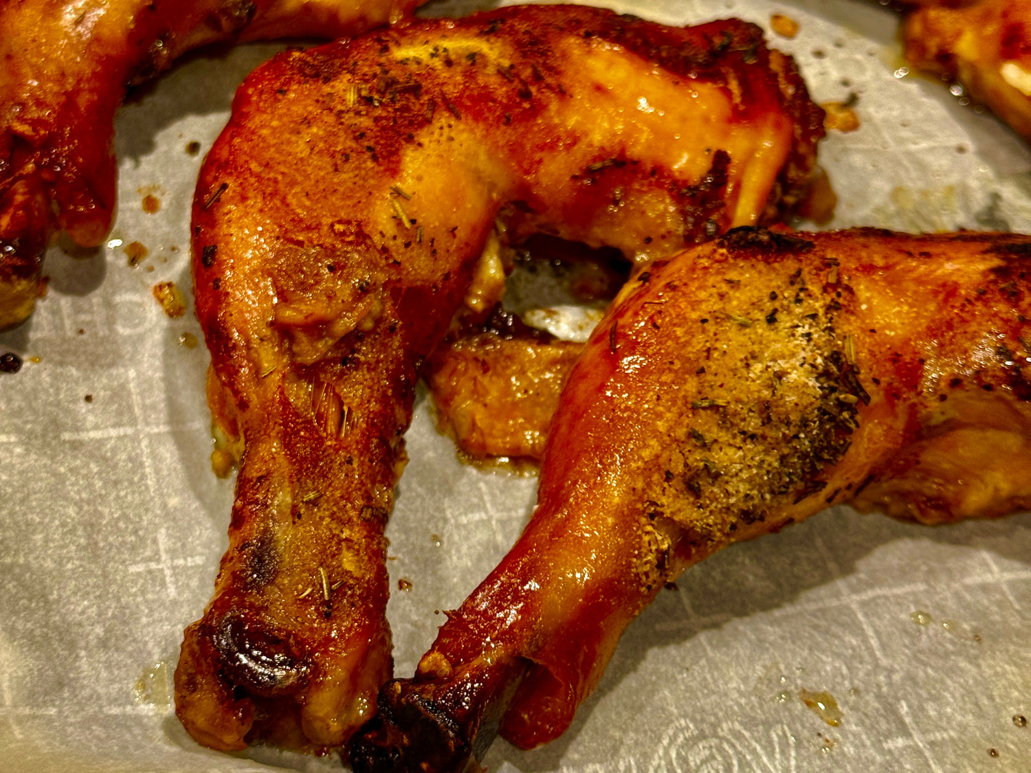 tyner Pond Farm Indian Chicken Thighs on a sheet