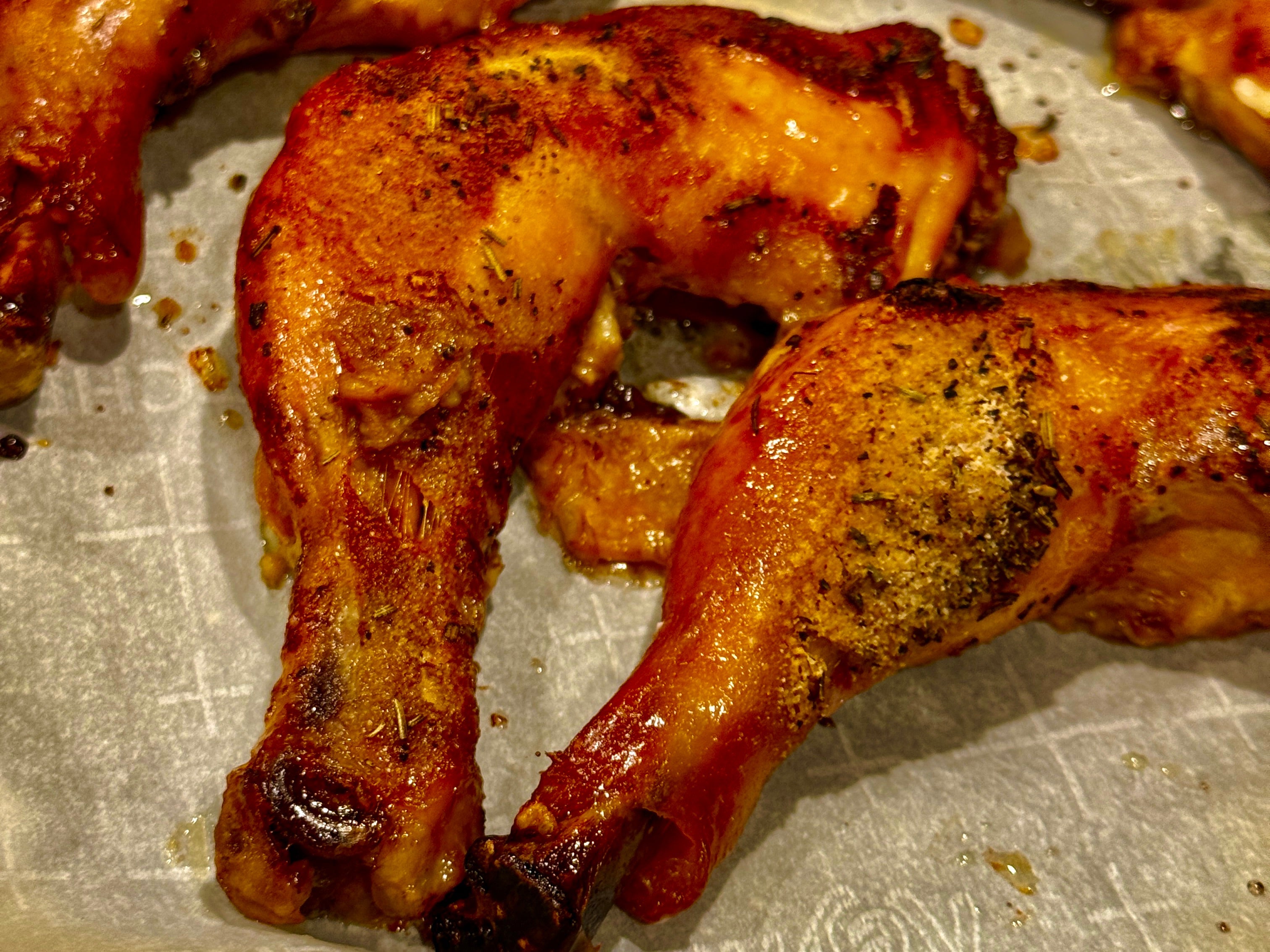 tyner Pond Farm Indian Chicken Thighs on a sheet