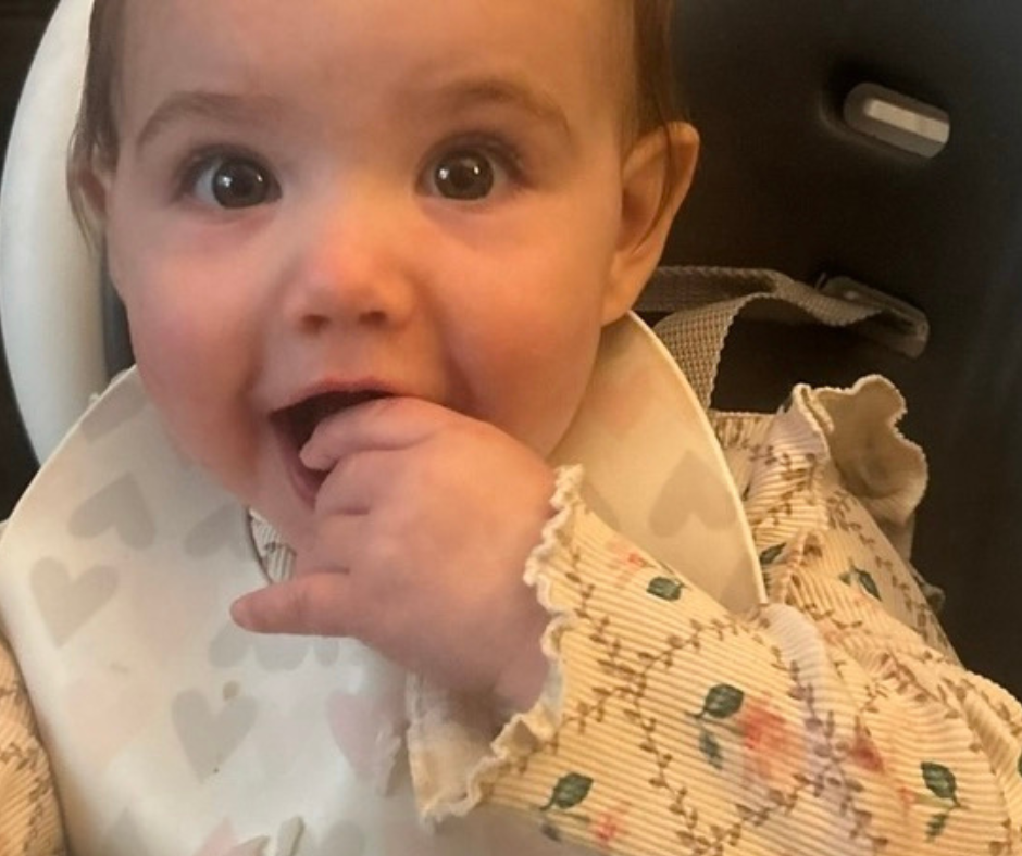 Chile doing Baby Led Weaning Eating Chicken