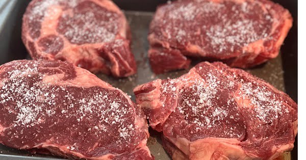 Dry Brine Grass Fed Steaks, Tyner Pond farm