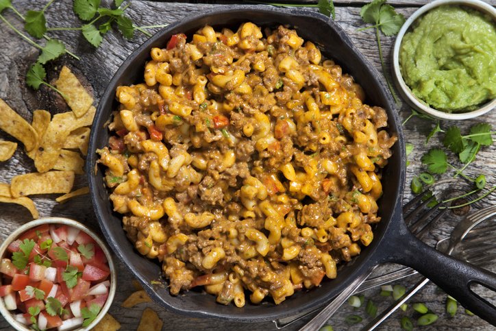 grassfed beef Taco Macaroni and cheese