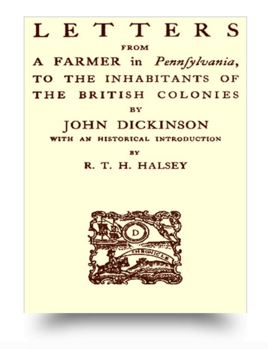 Cover of the book 'Letters from a Farmer in Pennsylvania' by John Dickinson with an historical introduction by R. T. H. Halsey