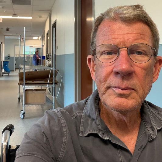 Chris Baggott of Tyner Pond Farm after colonoscopy, sharing his experience with colon cancer screening and diet.