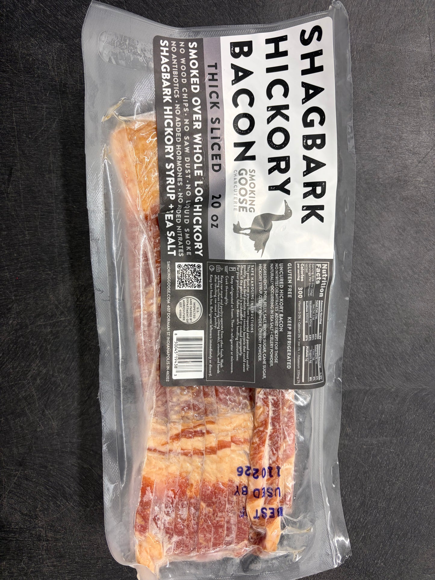 Smoking Goose ShagBark Hickory Bacon Thick sliced