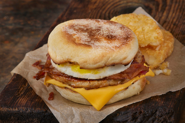 Breakfast sandwich with Tyner Pond Sausage