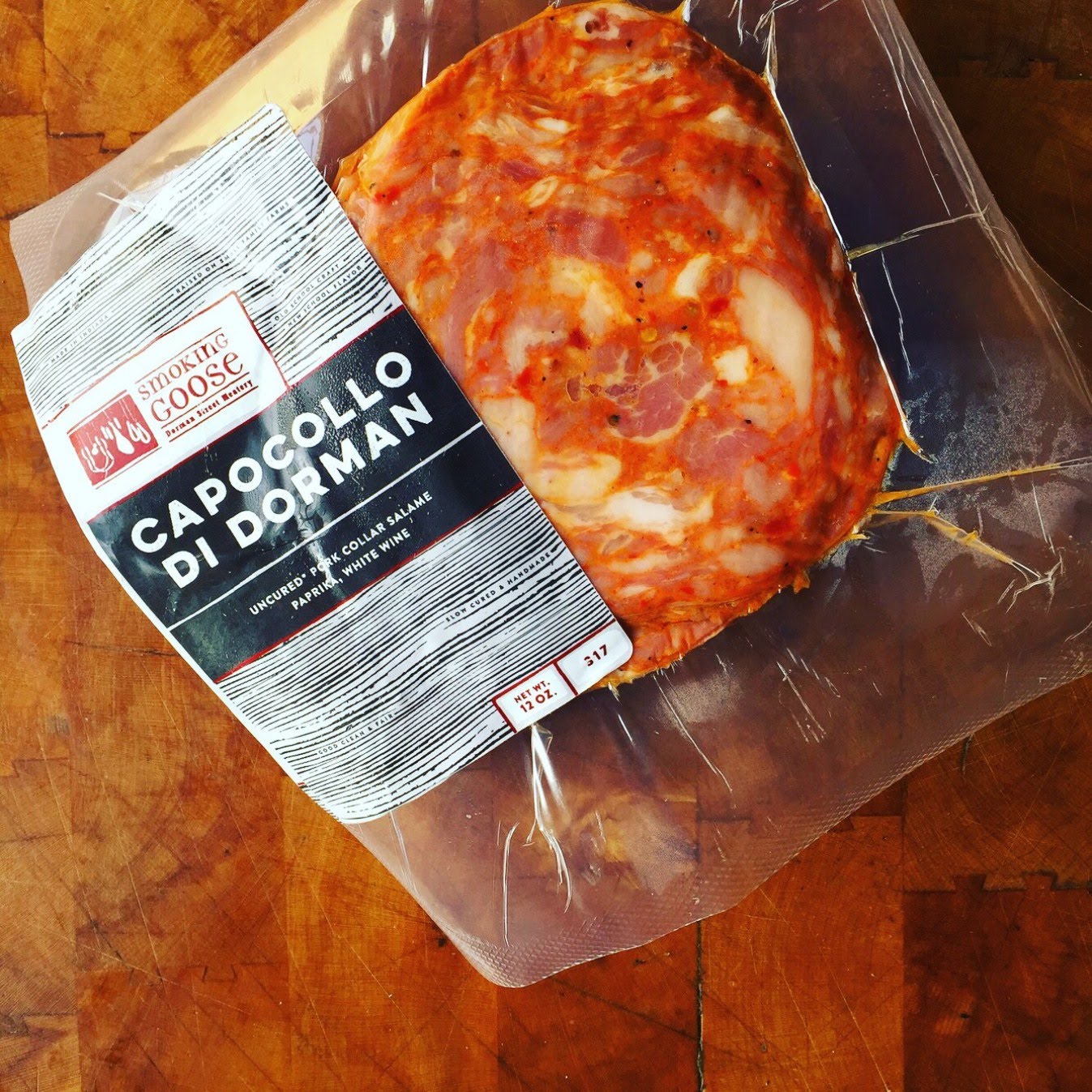 Smoking Goose Capocollo di Dorman pork collar salame made in Indianapolis