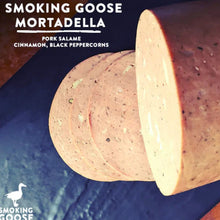 Smoking Goose Mortadella sliced pork salame made in Indianapolis and offered through Tyner Pond Farm